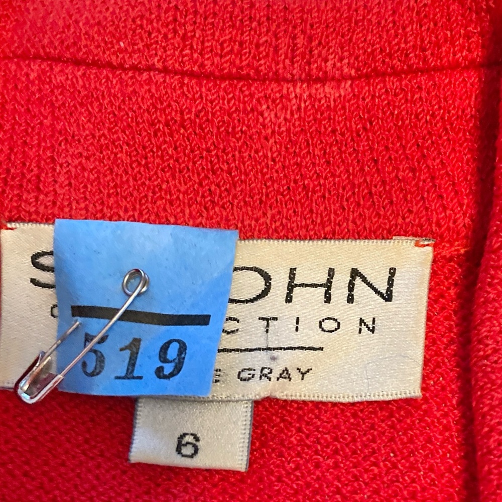 Vintage St. John Collection by Marie Gray Women's Red Blazer & Skirt Set Sz 6 - Picture 8 of 8